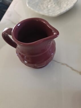 Longaberger, pottery, pitcher or creamer, paprika red 4 5/8'  20 Oz